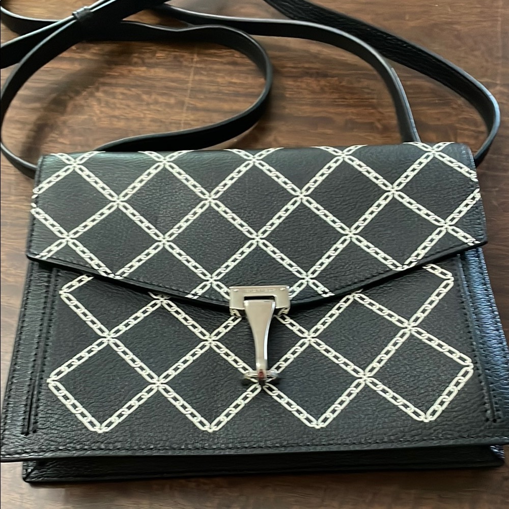Burberry Black and White Crossbody Bag with Geometric Design